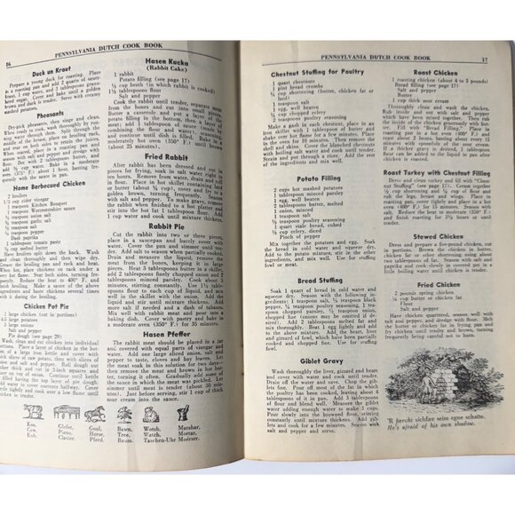 Pennsylvania Dutch Cook Book From Fine Old Recipes Set Of Two 1936 1987 SC Vtg - Picture 14 of 16